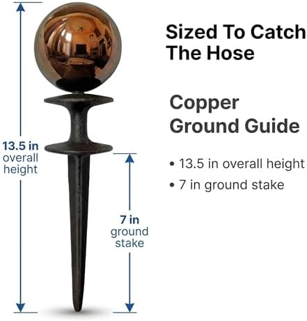Lulu Decor, Garden Copper Gazing Ball Hose Guide, Set of 2 Strong and Decorative Hose Guide that Protects Your Plants and Provides Elegance to Your Garden - Image 3