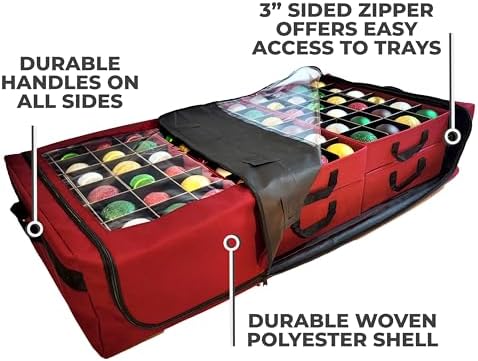 612 Vermont Flat Under Bed Ornament Storage, Holds 108 Ornaments - Image 4