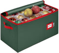 Christmas Ornament Storage Container with Dividers - Box Stores Up to 54 Ornaments, Zippered, Convenient, Adjustable, Large Organizer Bin to Protect Holiday Décor, Fits Most Standard Size, Green by HOLDN%E2%80%99STORAGE