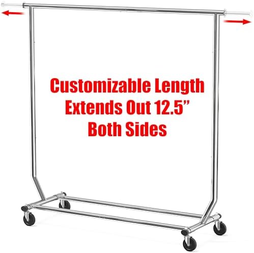 Simple Houseware Supreme Commercial Grade Clothing Garment Rack + Clear Garment Rack Cover (72''L x 54''H) - Image 3