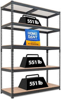 HOMEDANT Black 47.7" W 5 Tier Storage Shelves Garage Shelving Unit Metal by TheBestOrganizingSolution