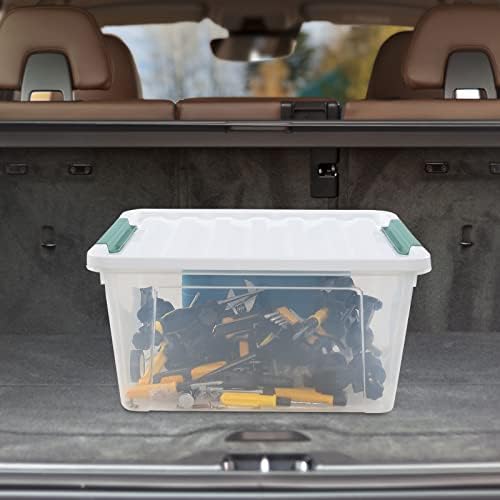 35 L Clear Large Storage Box, Plastic Storage Bins, Set of 4 - Image 4