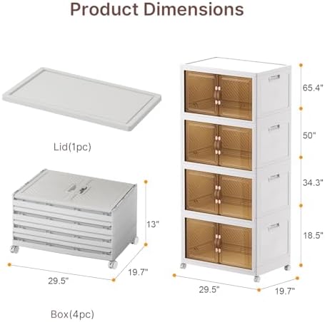 UAMFURI Stackable Storage Bins with Lids, 720QT Lockable Storage Cabinet - Image 2
