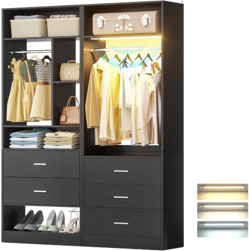 Besiost Closet Systems with 5 Drawers & 3CCT Sensor Light by Besiost