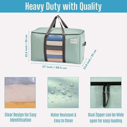 VENO 8 Pack Heavy Duty Moving Bags w/Clear Window,Extra Large Storage Bag - Image 3
