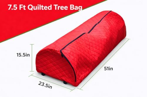 Simple Living Solutions Premium 7.5ft Quilted Rolling Christmas Tree Storage Bag. Store Disassembled 7.5 Artificial Christmas Trees or Holiday Supplies - Image 2