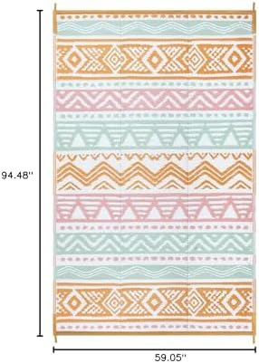 Lahome Outdoor Rug Waterproof, 5x8ft Reversible Outdoor Plastic Straw Rug - Image 2