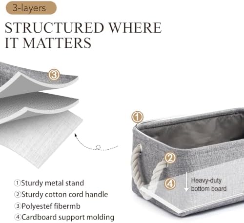 11.8x7.9x5.2 Inch Fabric Small Storage Bins with Handles 6 Pack - Image 2