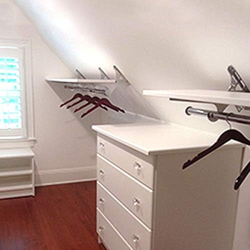 Sloped Ceiling Clothes Rod & Shelf Bracket (Brushed Nickel with Clear Coat) - Image 2