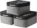 TheWarmHome Organization and Storage Basket for Organizing - 17x14x10 inch Large 3 Pack Collapsible Storage Bin for Shelves, Fabric Basket for Gifts Empty Organizer Gift Closet (Black & Grey) by TheWarmHome