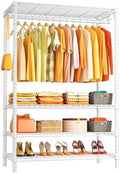 Ulif H4 Plus Garment Rack, 4-Tier Portable Clothes and Clothing Rack for Bedroom and Cloakroom, Closet Storage and Organizer Wardrobe System, 45" W x 14" D x 76.4" H, Load 522lbs, White by Ulif