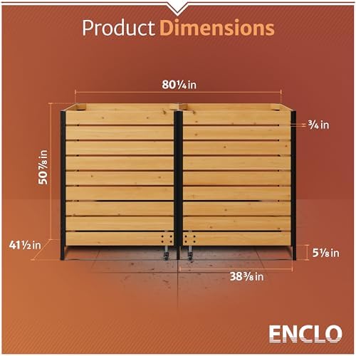Enclo Premium Wood Dual Trash Can Storage Enclosure, DIY Kit - Image 5