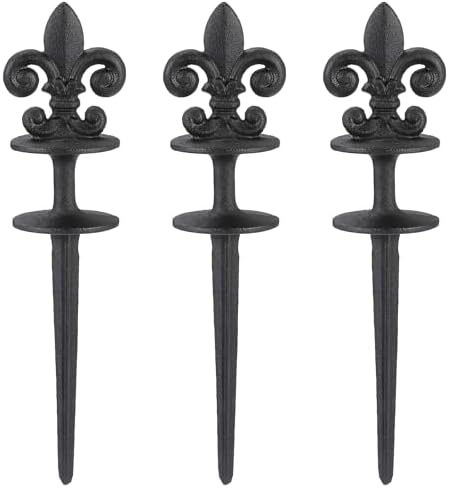Black Cast Iron Decorative Hose Guide Stakes Set by TICKCACY-EnrichYourLife
