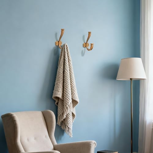 CHIVS （5 Pack Coat and Hat Wall Hooks Double Hooks for Hanging ，Antique Brass Towel Hooks，Wall Mount ，Hanger Backpack, Purse, Bag, Towel Organization Decorative Wall Hooks - Image 5