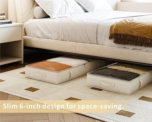 Side-Supported Under Bed Storage Containers, 8 Inch 80L Clothes Storage Bin - Image 2