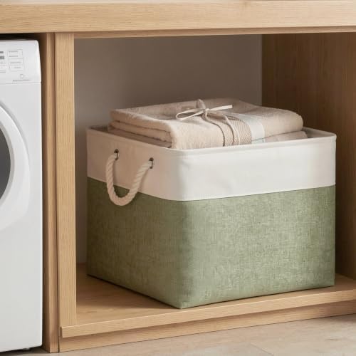 16x12x12 In Foldable Fabric Large Storage Bins with Handle 3 Pack - Image 6