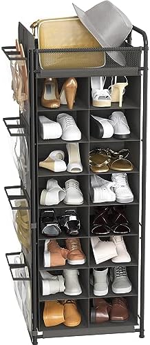 Simple Houseware 16 Cube Shoe Stand Tower Rack 8 Tier, Dark Gray - Image 7