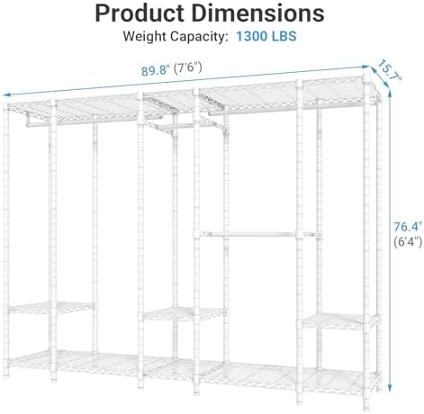 VIPEK V50 Closet Organizer System with Adjustable Shelves, White - Image 4