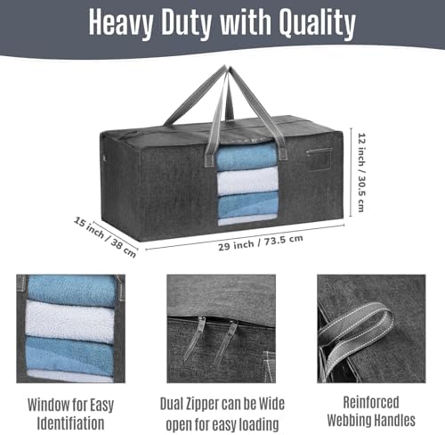 VENO Heavy Duty Moving Bags, Storage Bags, Clear Window, Gray, 10 Pack - Image 3