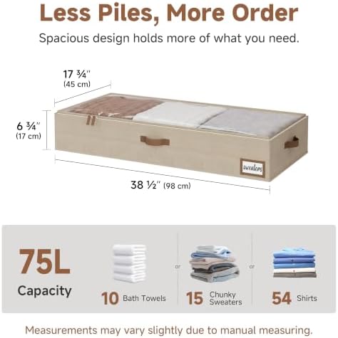 StorageWorks 7 Inch Low Profile Under Bed Storage Containers with Clear Lid - Image 2