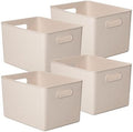 Superio Eco-Friendly Decorative Plastic Basket Open Home Storage Bins Organizer Baskets, X-Large (4 Pack) Container Boxes for Organizing Closet Storage Bins for Shelves Drawer Shelf 22 Liter by Superio