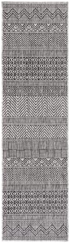 SAFAVIEH Washable Rug Outdoor Courtyard Collection - 2'3" x 22' Runner, Black & Grey, Non-Shedding & Easy Cleaning, Ideal for Patio, Entryway, Mudroom, Hallway, Kitchen (CY8196-37612) - Image 2