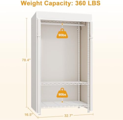 ULIFHOME H5C Clothes Rack with Cover, Covered Clothing Rack Heavy Duty - Image 5