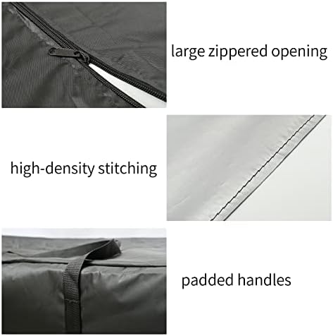 Outdoor Cushion Storage Bag 2 PCS, 68" Outdoor Pillow Storage with 2 Handles, Extra Large Opening Waterproof Zippered Patio Cushion Storage Bag XL - Image 5