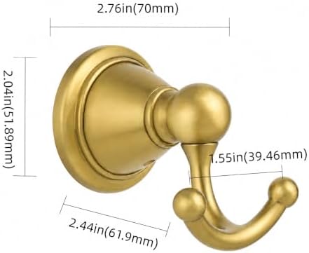 khtumeware 4 Pack 2-1/2 inch Brushed Gold Vintage Towel Hooks - Image 2