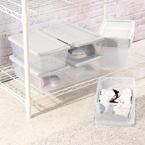 Sterilite Storage Boxes, Stackable Clear Plastic Bins, 6 Quart, 24-Pack - Image 4
