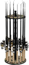 Rush Creek Creations 16-Rod Round Fishing Rod Holder for Garage, 360° Access Holder for Fishing Rods, Reels, and Gear, Securely Holds 16 Rods, Camouflage (Pack of 6) by RushCreekCreations