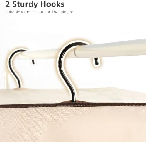 STORAGE MANIAC Garment Bags for Hanging Clothes, 57-Inch, Beige, 2-Pack - Image 5