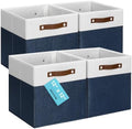 OrganiHaus 12x12 Cube Storage Bins, Set of 4 - Fabric Storage Cubes by OrganiHaus