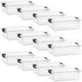 Superio Clear Storage Box with Lid, 2.3 Quart Plastic Container Bins for Organizing, Stackable Crates, BPA Free, Non Toxic, Odor Free, Organizers for Home, Office, School, and Dorm, 12 Pack by Superio