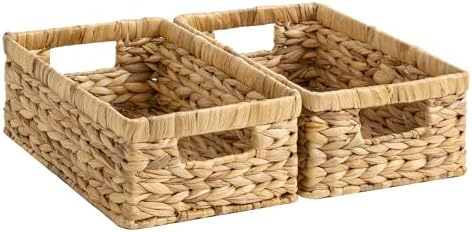 StorageWorks Wicker Storage Baskets for Shelves, Decorative Baskets, 2-Pack by StorageWorks