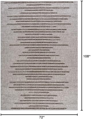 JONATHAN Y Stripe Geometric Indoor Outdoor Area Rug 6X9 Beige/Brown, Zolak Berber for Backyard, Patio, Porch, Easy-Cleaning, High Traffic, Pet-Friendly, Non-Shedding (SMB124A-6) - Image 2