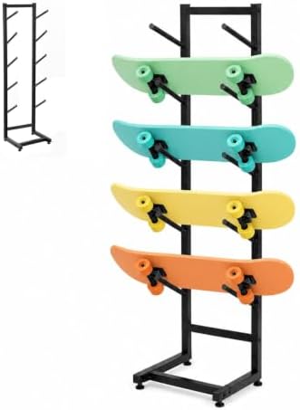 Single-sided Snowboard Storage Rack | 5-Tiers Free Standing Water Ski Rack | Wakeboard Racks, Home Gym Organize Holder, Free Standing 5-Tiers Metal Snowboard Storage Racks(43.3x11.8x11.8 inch) by Unknown