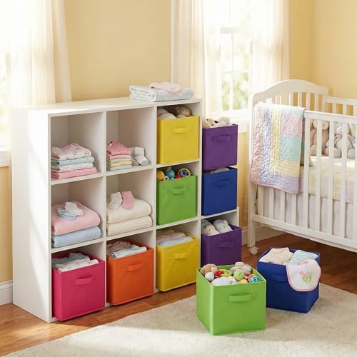 Hillban 48 Pcs Storage Cubes 11'' Collapsible Storage Bins Bulk, Colorful - Image 6