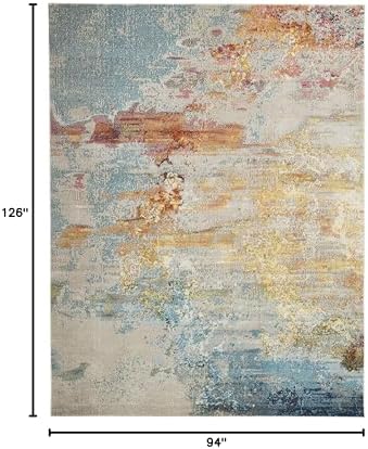 Nourison Home Celestial Sealife 7'10" x 10'6" Area Rug - Easy Clean, Non Shedding, Bed Room, Living Room, Dining Room, Kitchen (8' x 11') - Image 2