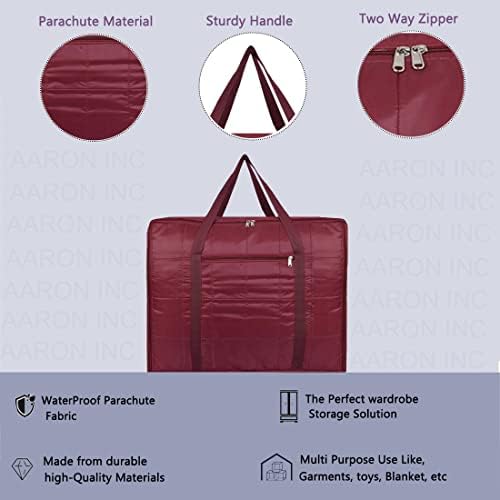 ANKIT INTERNATIONAL Multi-Purpose Storage Bag Light Weighted/Moisture Proof Parachute Jumbo Storage Bag for Clothes & Bedding Storage-Maroon - Image 6