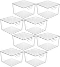 Vtopmart 8 Pack Extra Large Clear Stackable Storage Bins with Lids for Cube by Vtopmart