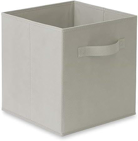 Casafield Set of 12 Collapsible Fabric Cube Storage Bins, Light Gray - 11" Foldable Cloth Baskets for Shelves, Cubby Organizers & More - Image 2