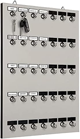 Key Hook, Key Rack #35MGN, 35 Extra Space Bolted Metal Hooks with Customize Name Plate, (35 Sets of Tag & Ring Included) - Made in USA - Image 2