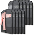 Plixio Gusseted Garment Bags Suit Bag for Travel and Clothing Storage of Dresses, Dress Shirts, Coats— Includes Zipper Pockets and Large Transparent Window (10 Pack: 54” X 24” x 3.4”) by Plixio