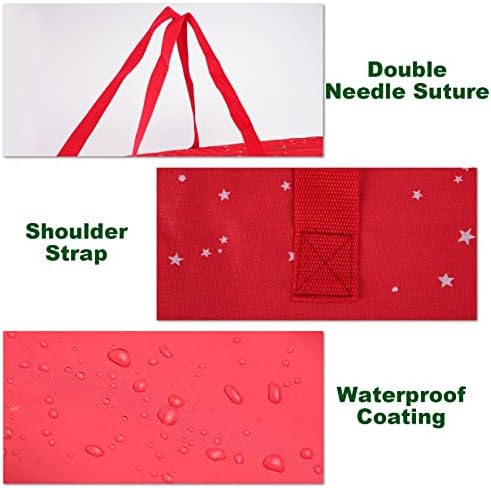 Surblue Christmas Tree Storage Bag - Fits Up to 6 ft. Tall Artificial Disassembled Trees, Durable Handles & Sleek Dual Zipper - Premium Large Holiday Xmas Bag Made of Tear Proof 600D Oxford (Red) - Image 4