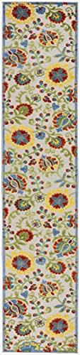 Nourison Home Aloha Ivory Multicolor 2'3" x 10' Area Rug - Easy Clean, Non Shedding, Bed Room, Living Room, Dining Room, Kitchen (10' Runner) - Image 3