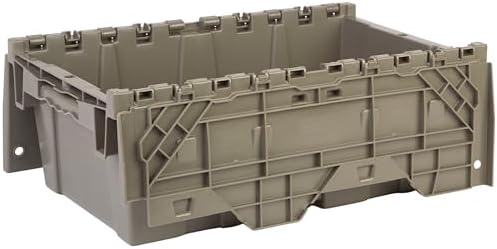 HE HUDSON EXCHANGE 19.6x11.6x7.3” (5 Pack, 3.7 Gallon) Tote with Attached Lid, Gray/Brown - Image 5