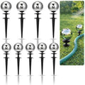 Tandefio 9 Pcs Garden Hose Guide Spike 13.5'' Decorative Ball, Silver by Tandefio