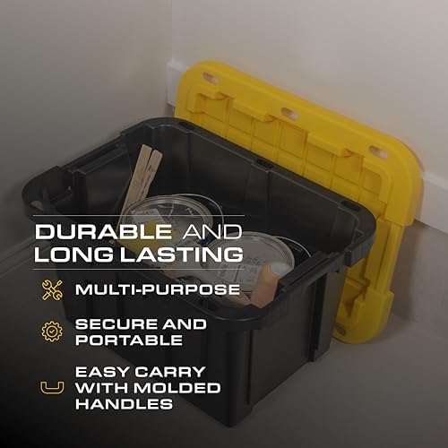 CX Heavy Duty 12-Gallon Stackable Plastic Storage Bins with Lids, 6 Pack - Image 4