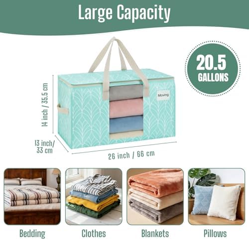 VENO Moving Bags, Wide Open Top, Clear Window, Evergreen, 8 Pack - Image 3